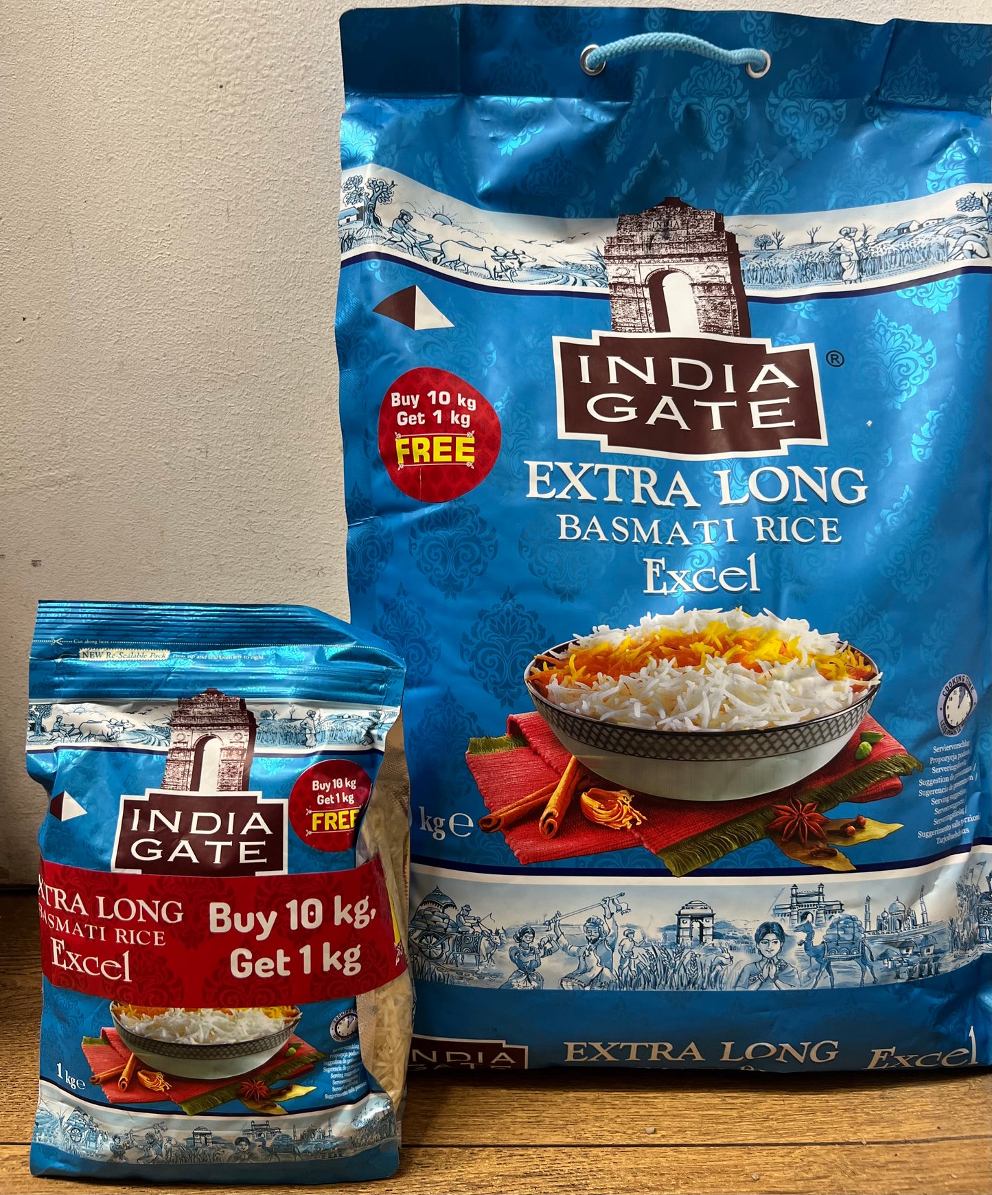India gate extra long basmati rice excel 10kg + 1kg free