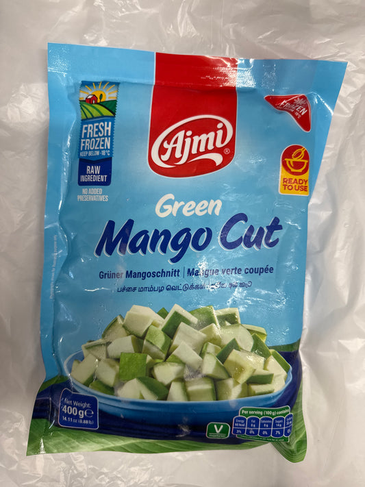 Ajmi green mango cut