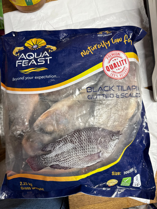Aqua Feast Black Tilapia Gutted and Scaled 2.25Kg