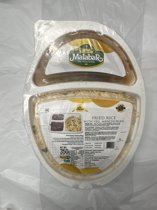 Malabar fried rice with veg. Manchurian