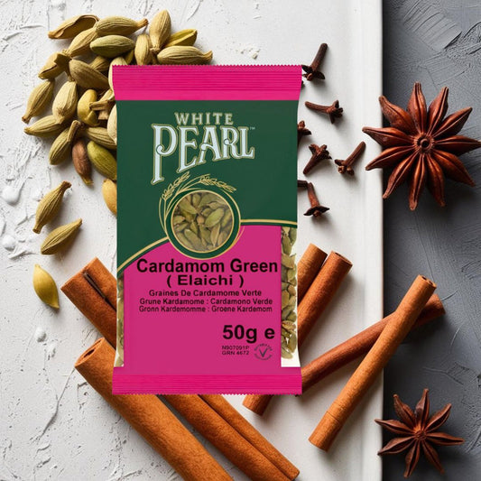 White Peral Whole Green Cardamon 50g